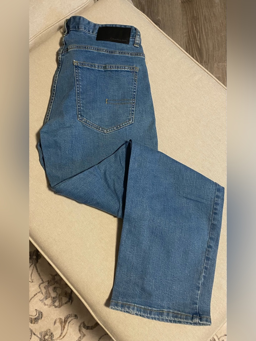 Calvin Klein Jeans Straight Leg Denim in Medium Blue